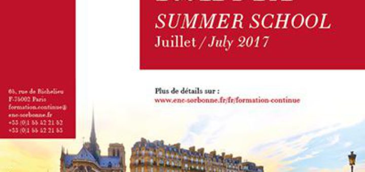 Affiche de l’École d’été de l’École des chartes sur le patrimoine français